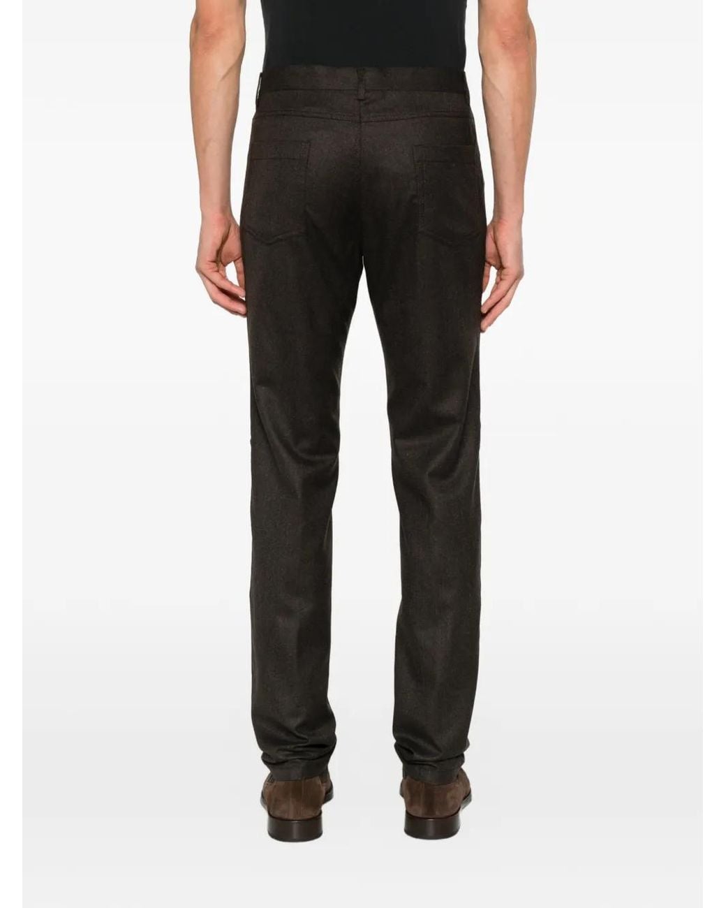 Corneliani Black Five-Pocket Slim-Fit Trousers for men