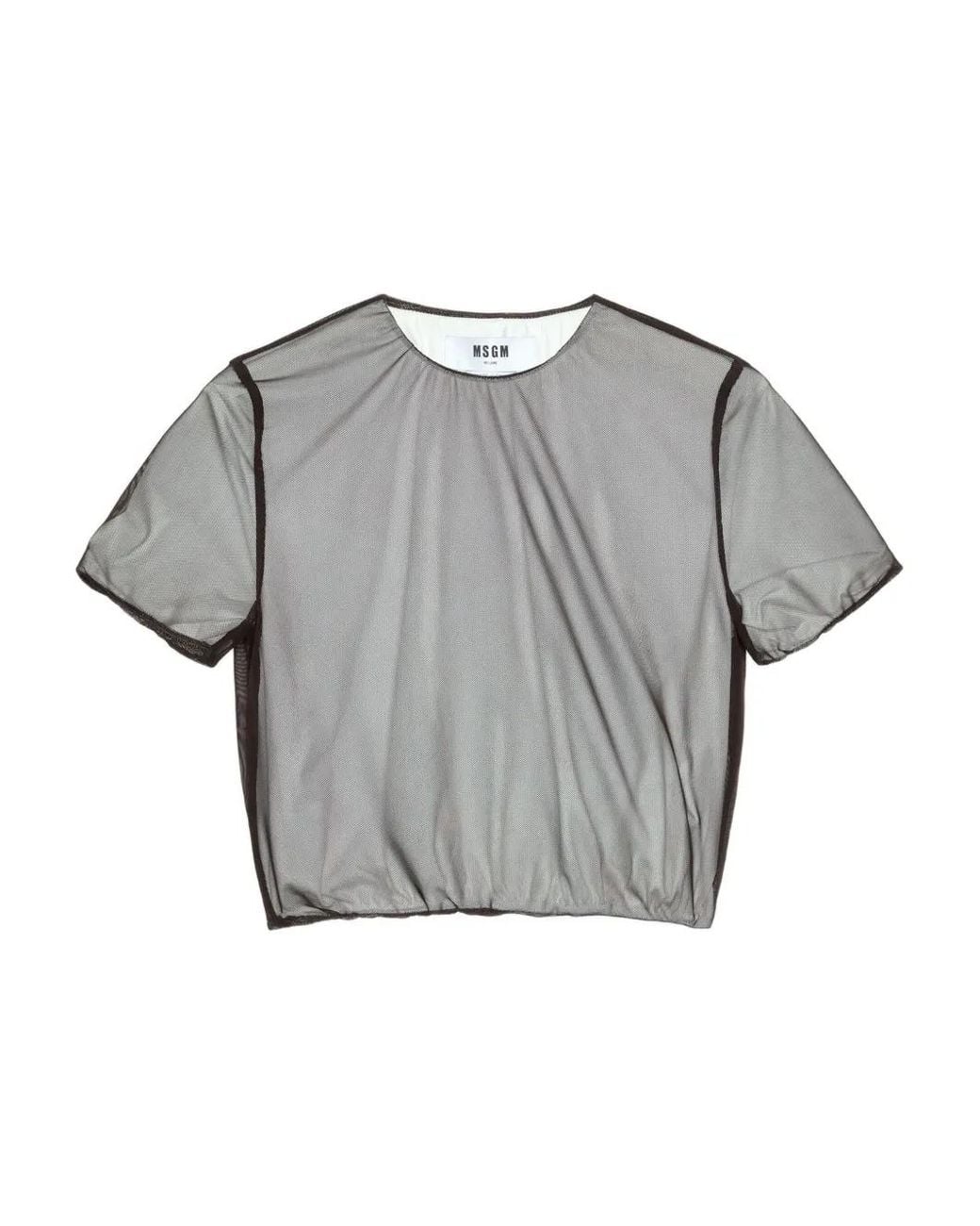 MSGM Gray Short-Sleeve T-Shirt