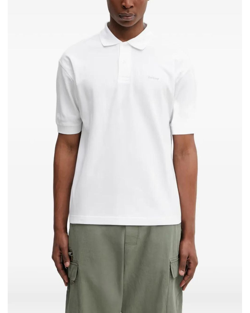 Barbour White Hexham Polo Shirt for men