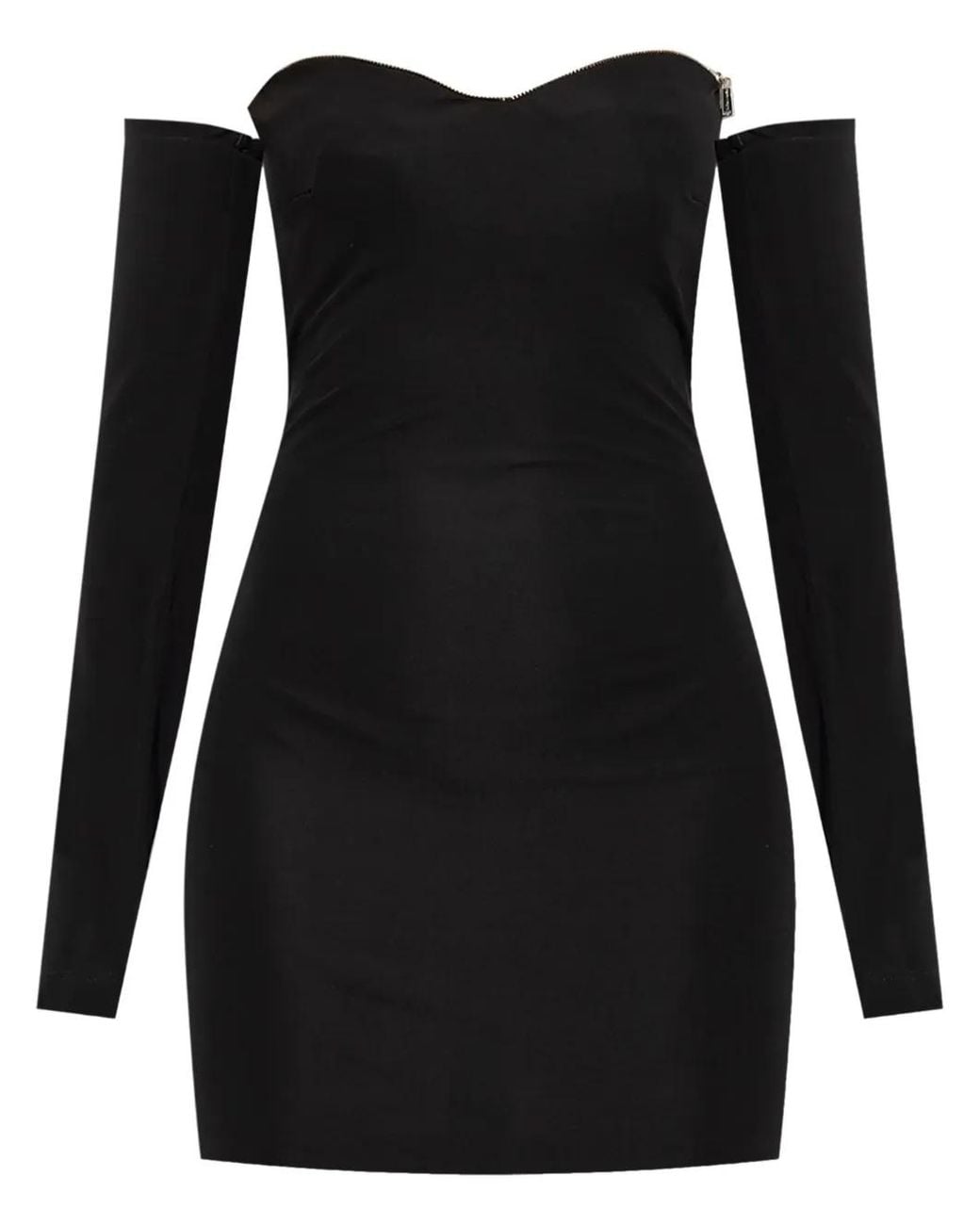 DSquared² Black Off-Shoulder Mini Dress