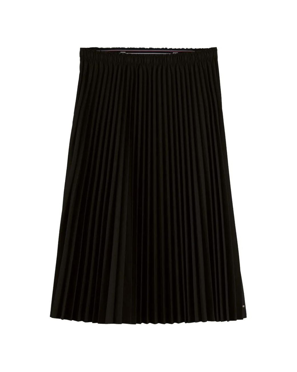 Tommy Hilfiger Black Pleated Midi Skirt