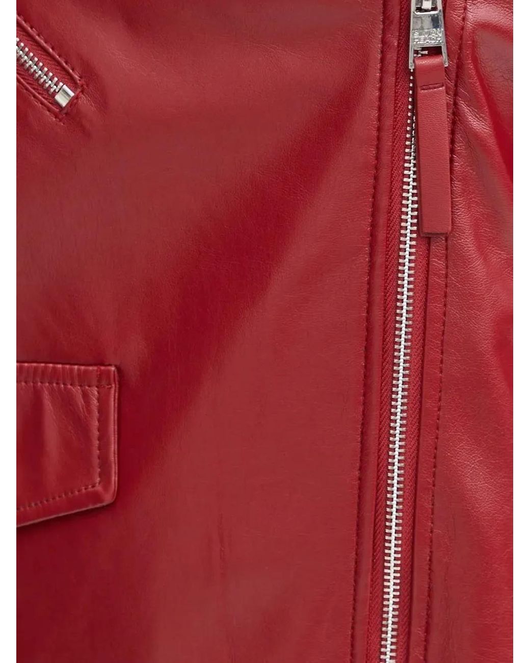 Silvian Heach Red Zip-Fastening Biker Jacket