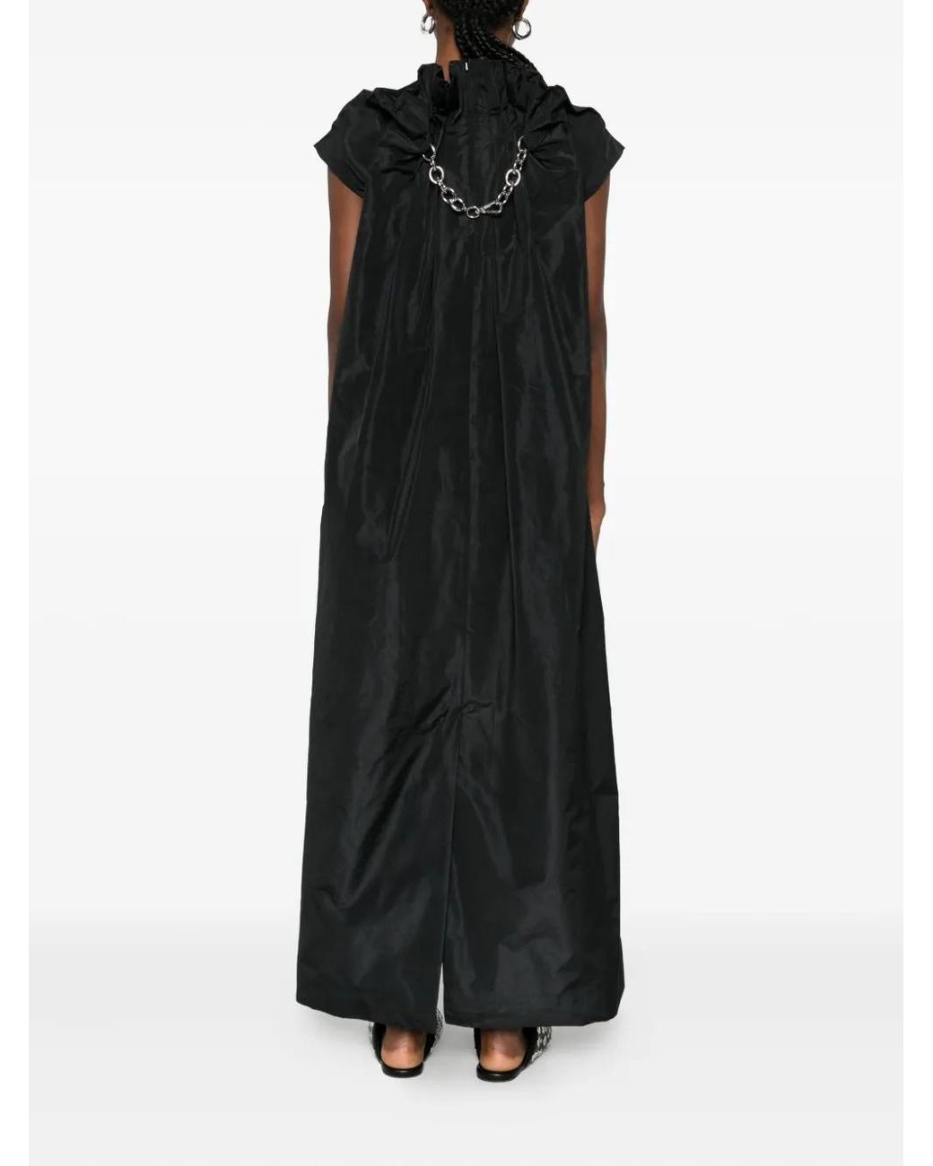 Simone Rocha Black Cap-Sleeve Taffeta Dress