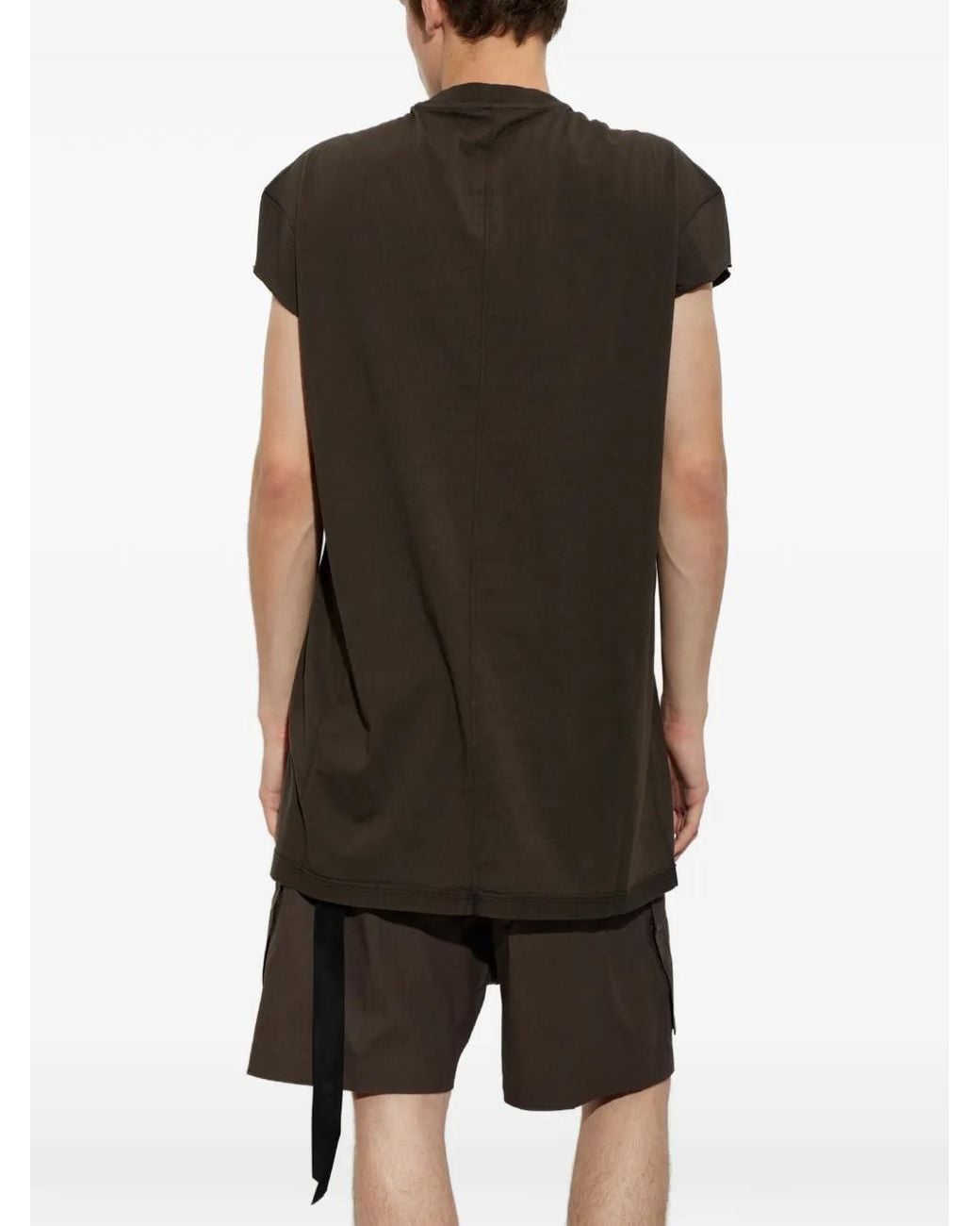 Rick Owens Brown Cap-Sleeve T-Shirt for men