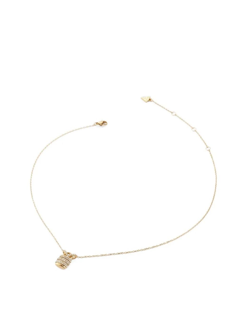 Guess White My Secret Padlock Necklace