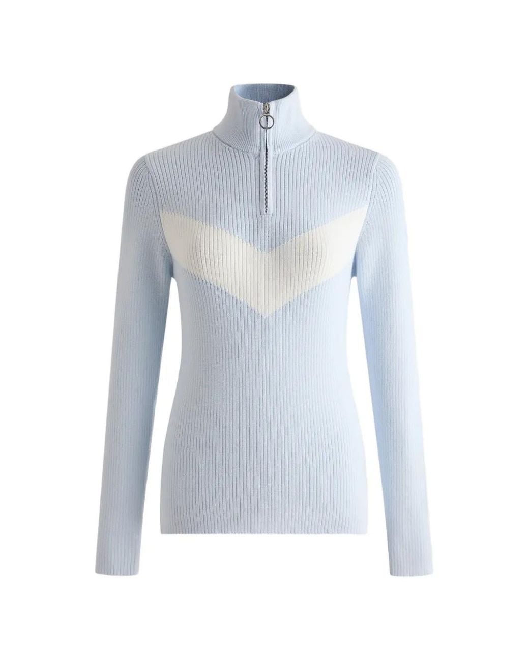 Fusalp Blue Andromède Chevron-Knit Sweater