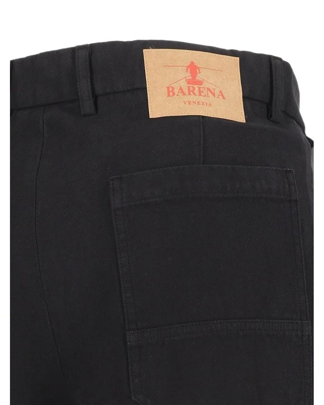 Barena Black Mazengo Cropped Pleated Trousers for men