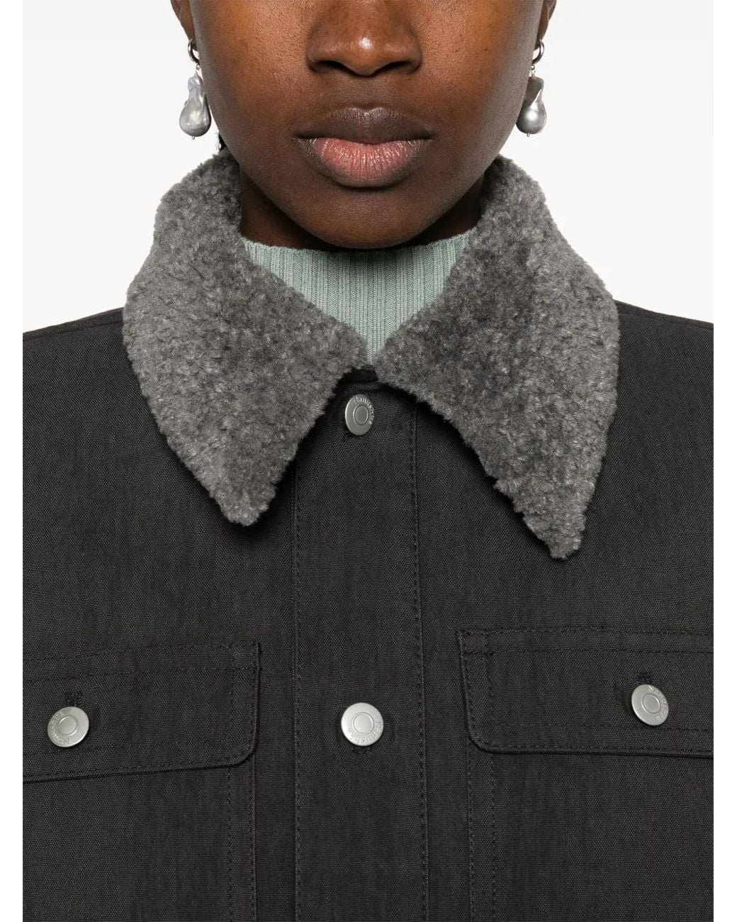 Nanushka Black Contrast-Collar Utility Gilet