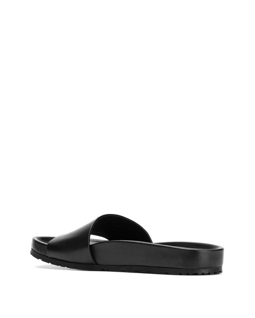 Saint Laurent Stitched Logo Pool Sandals in Black | Lyst