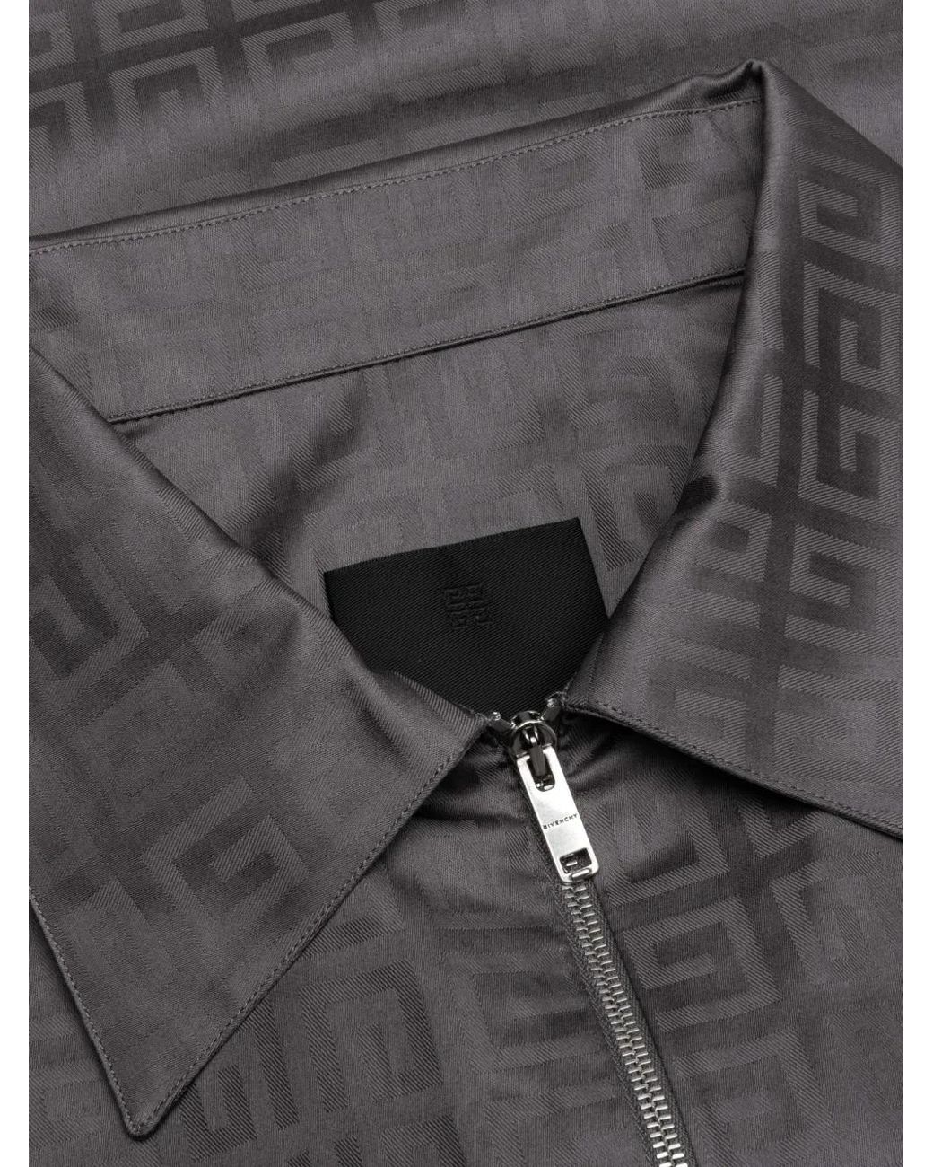 Givenchy Gray Zipped Patterned Shirt for men