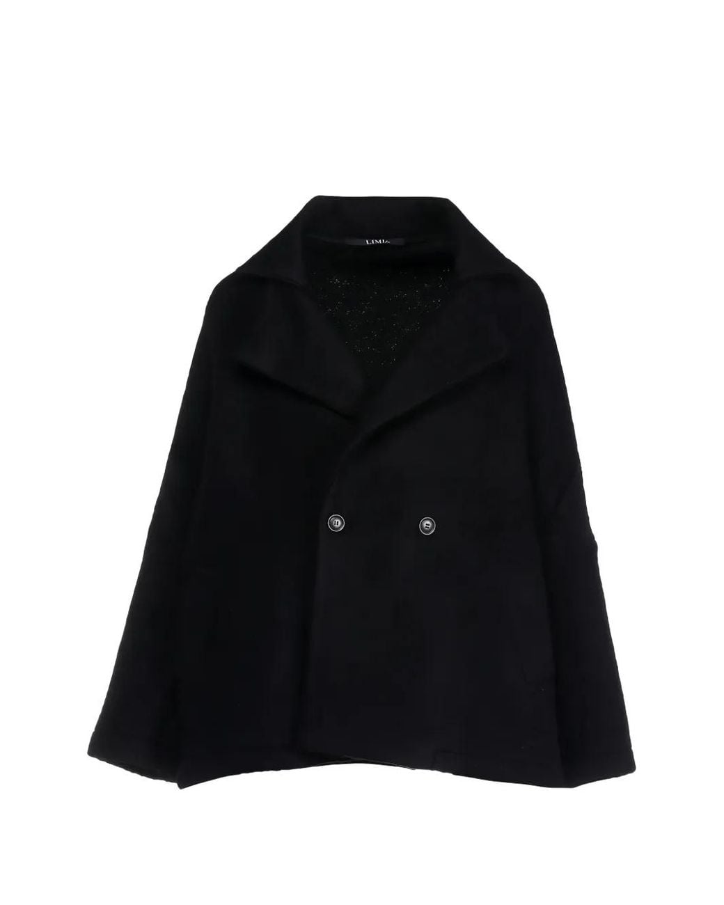 Limi Feu Black Double-Breasted Oversized Coat