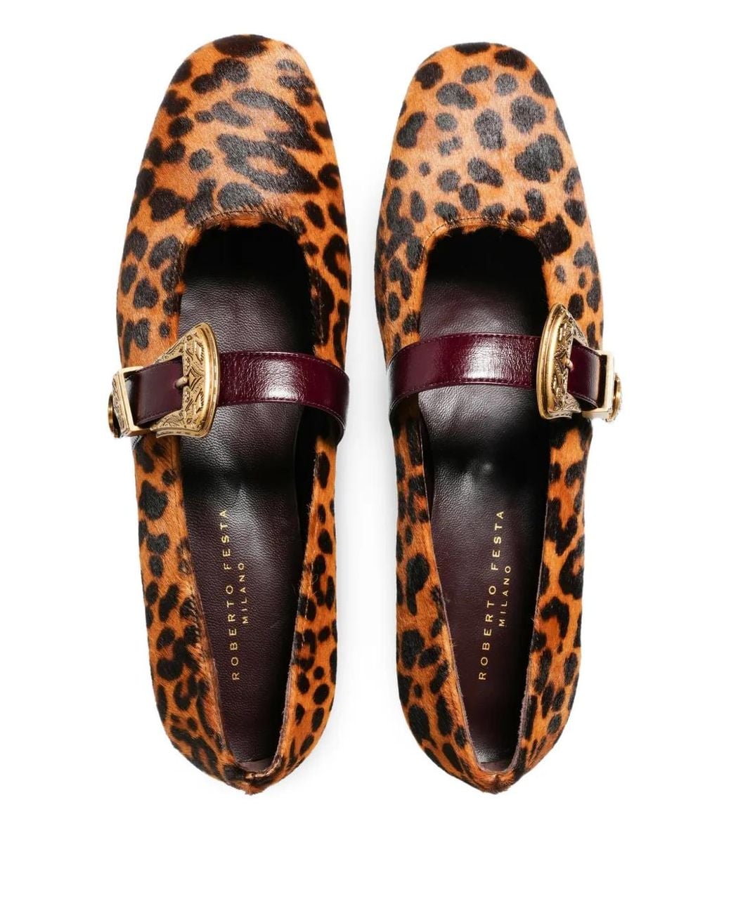 Roberto Festa Dalma レオパード フラットシューズ Brown