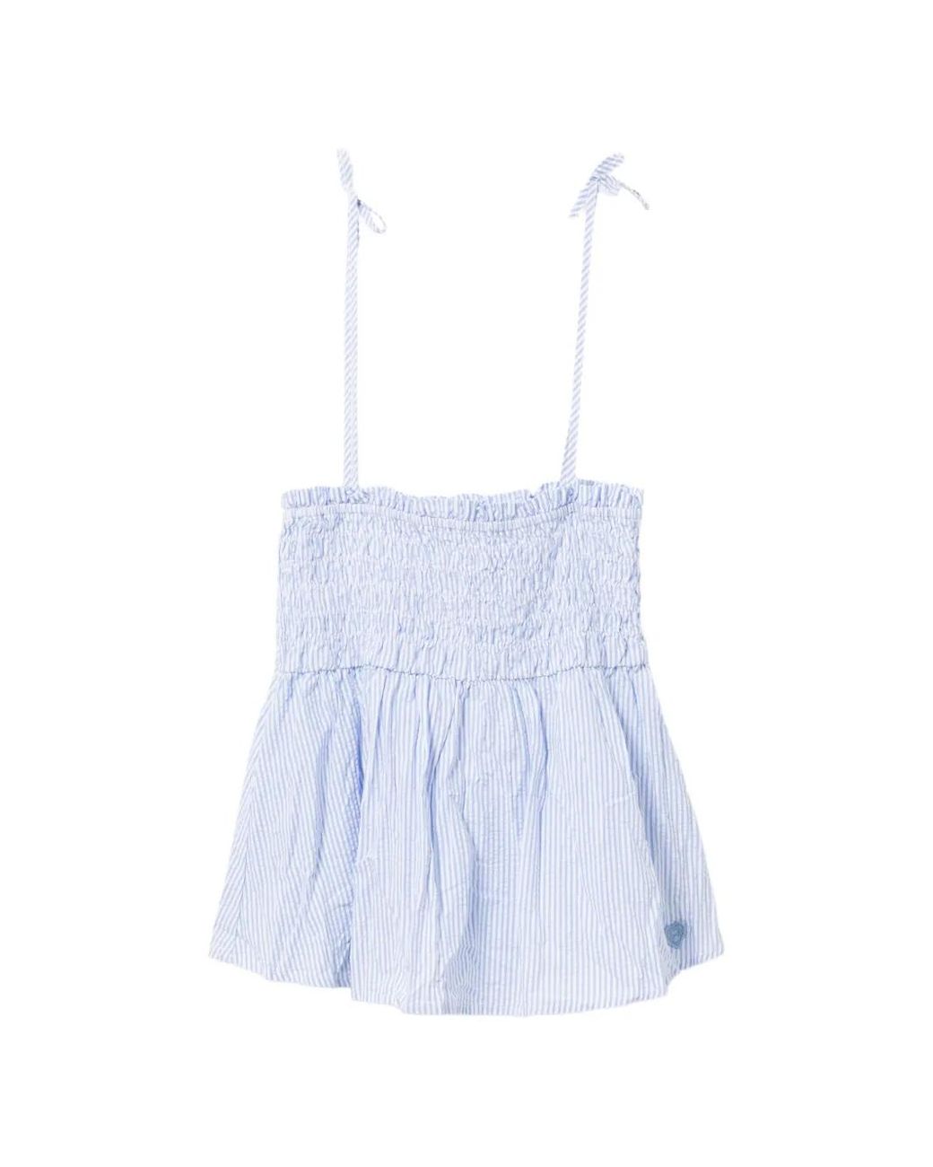 AAPE BY A BATHING AP White Striped Smocked Top