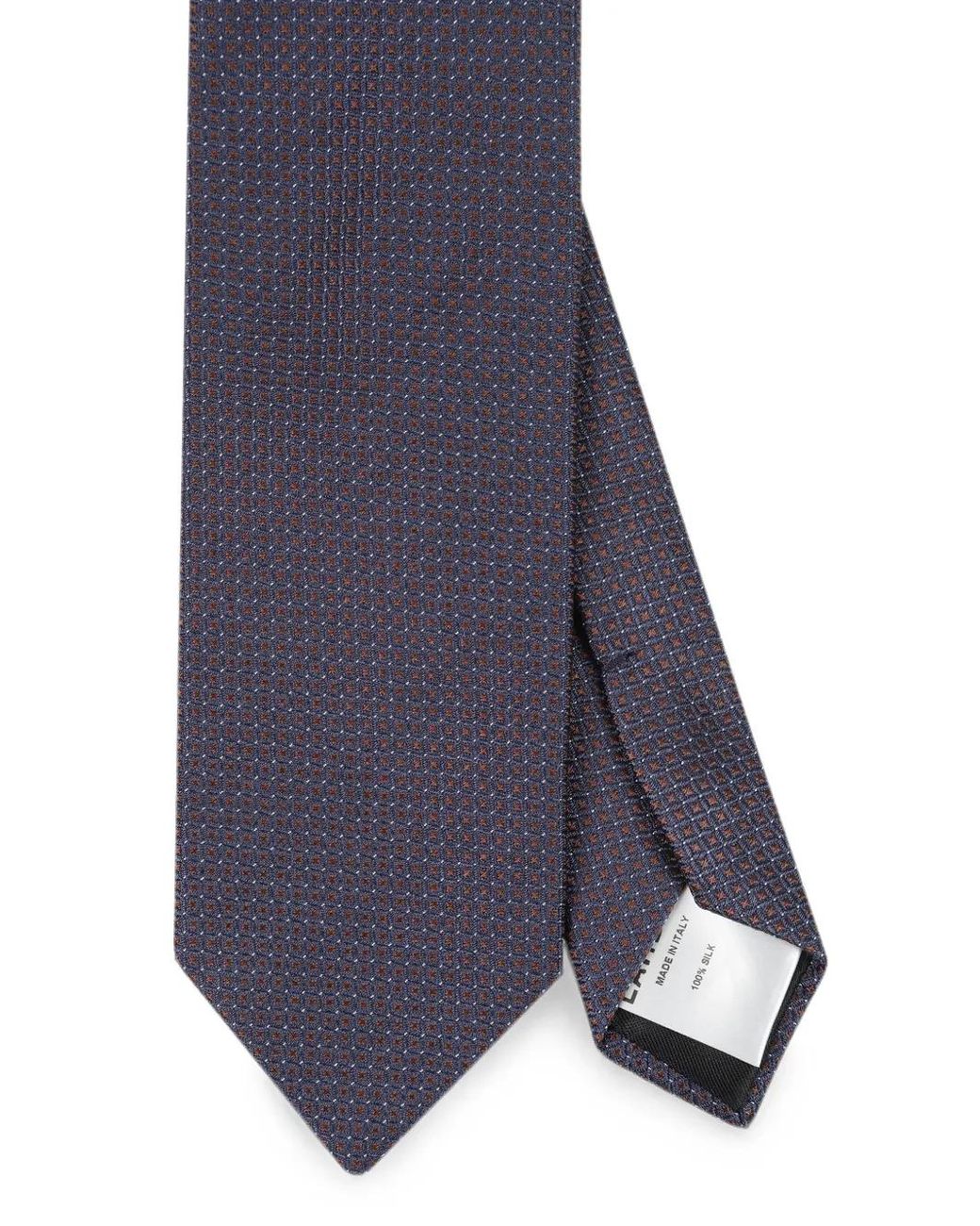 Lardini Blue Geometric-Pattern Silk Tie for men