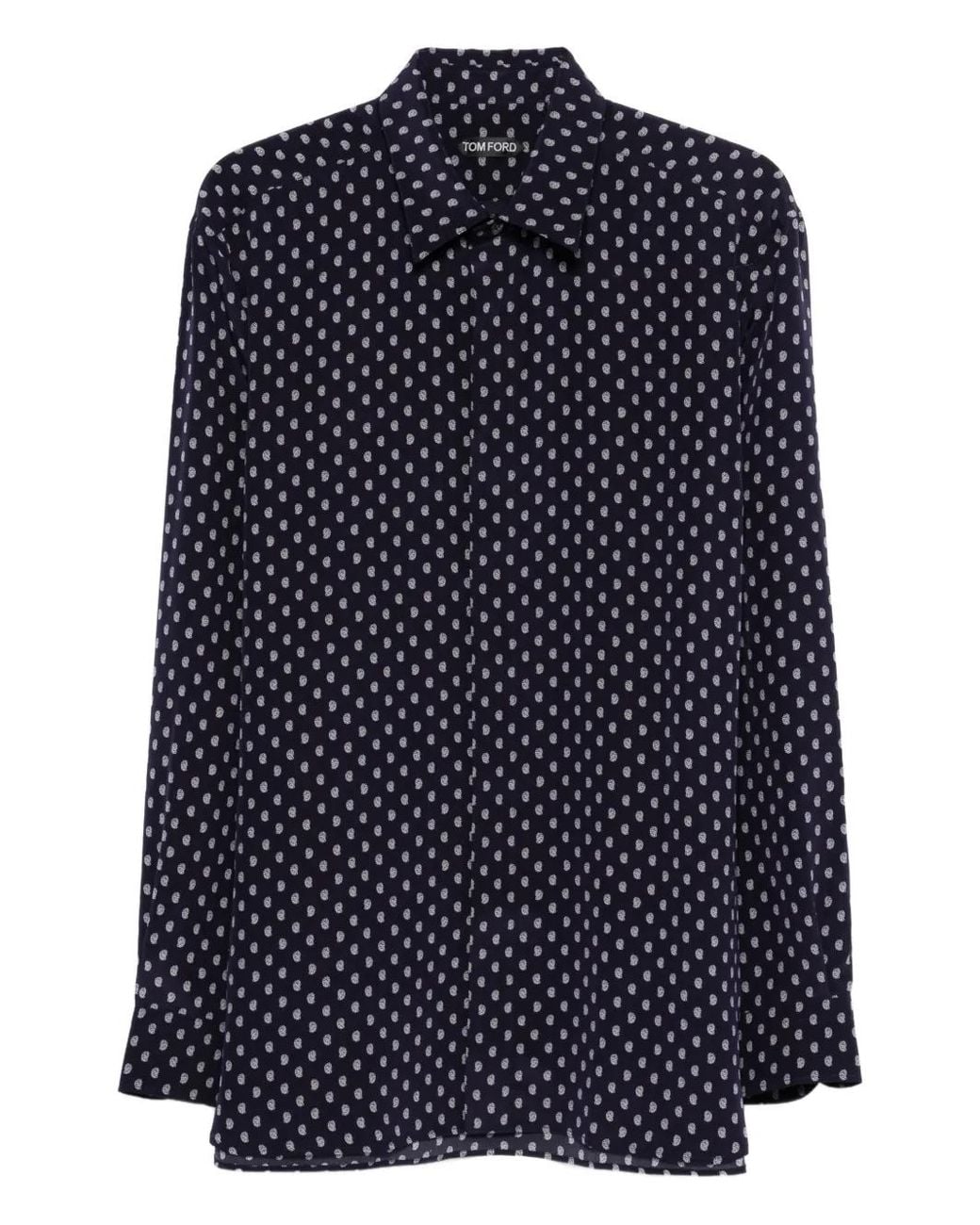 Tom Ford Blue Paisley-Pattern Shirt for men