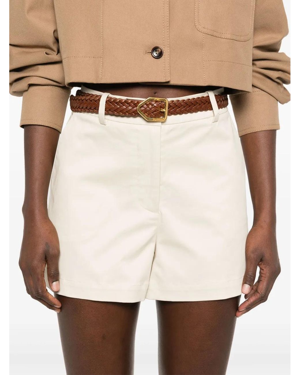 P.A.R.O.S.H. Natural Twill Shorts