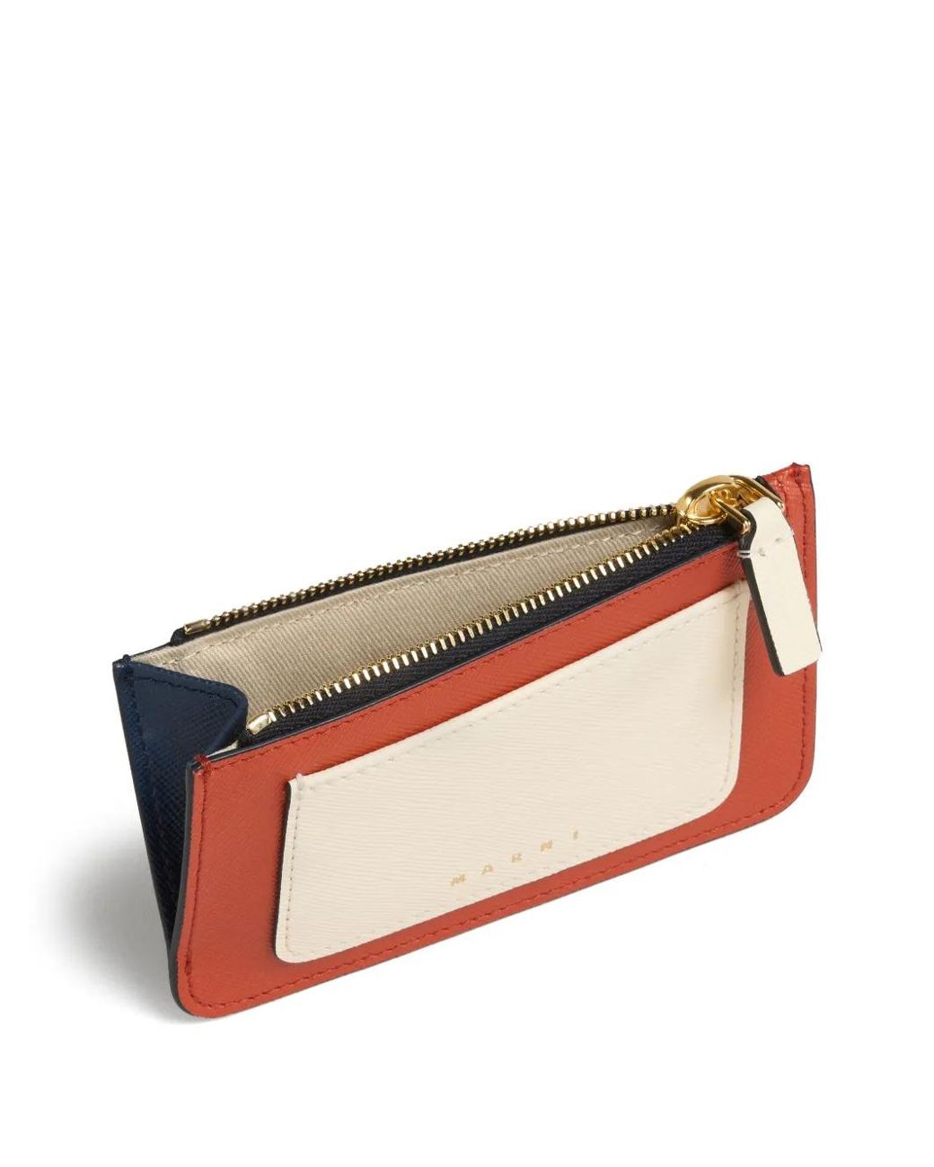 Marni White Saffiano Leather Colour-Block Wallet