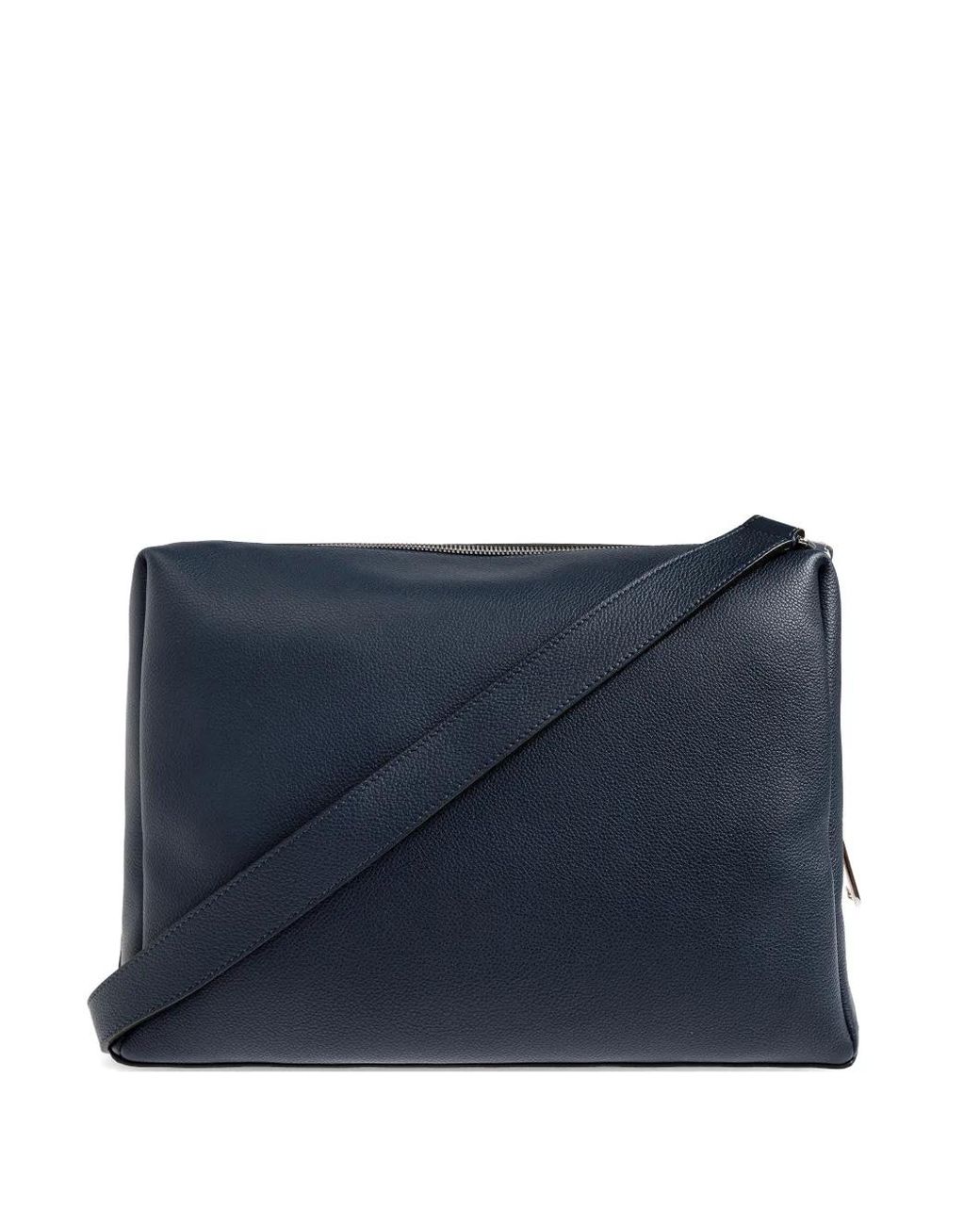 Fendi Blue Large Lui Pebbled Leather Messenger Bag for men