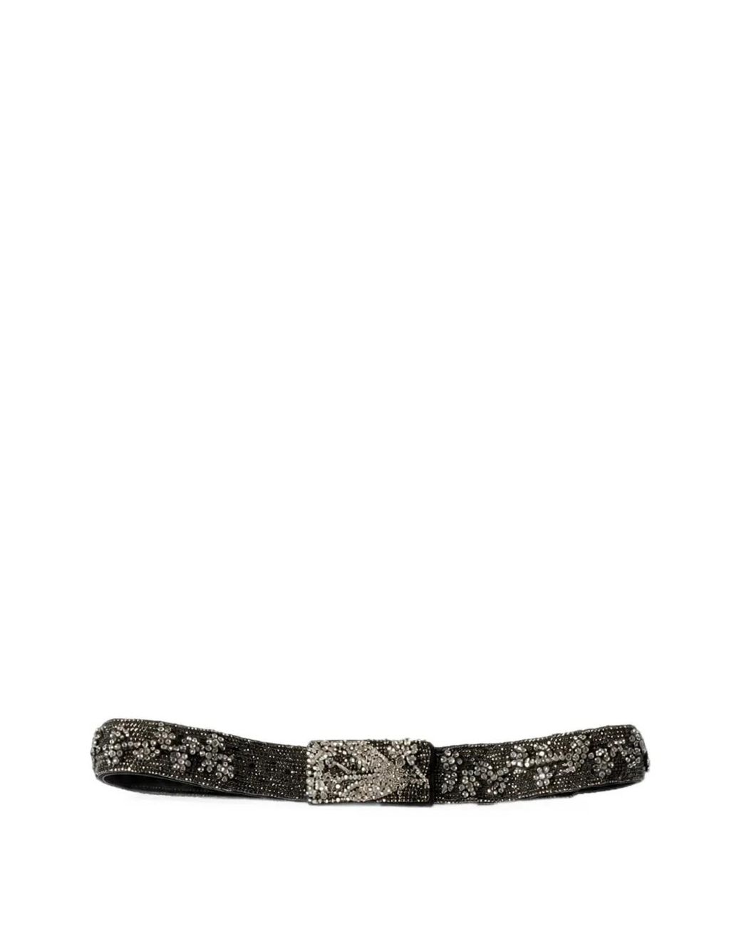 Miu Miu White Embroidered Duchesse And Leather Belt