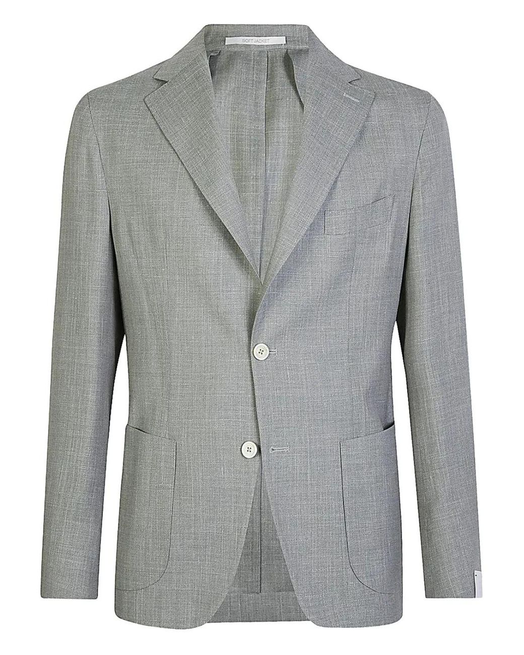 Eleventy Gray Single-Breasted Patch-Pocket Blazer for men