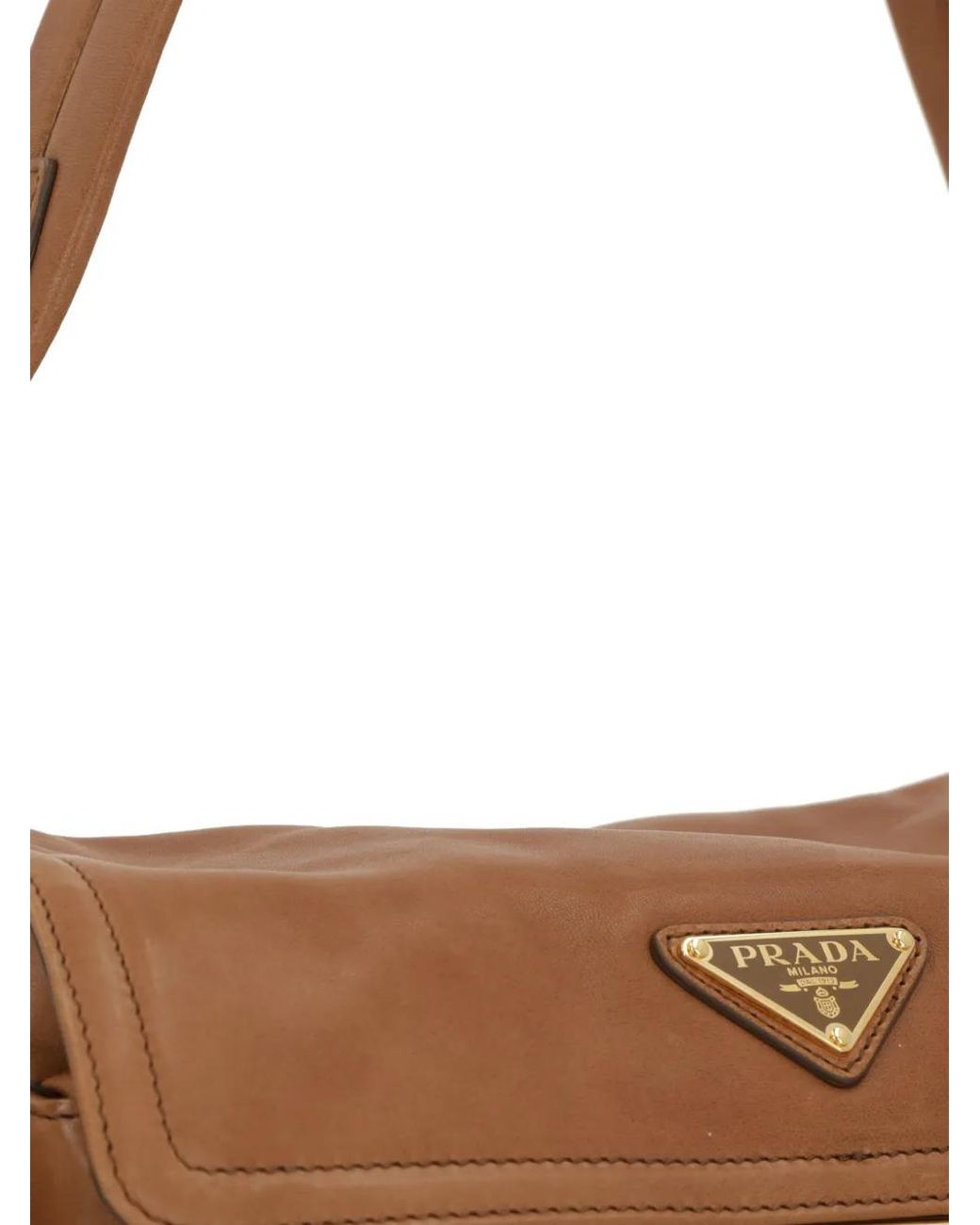 Prada Brown Explore Medium Nappa Bag With Flap