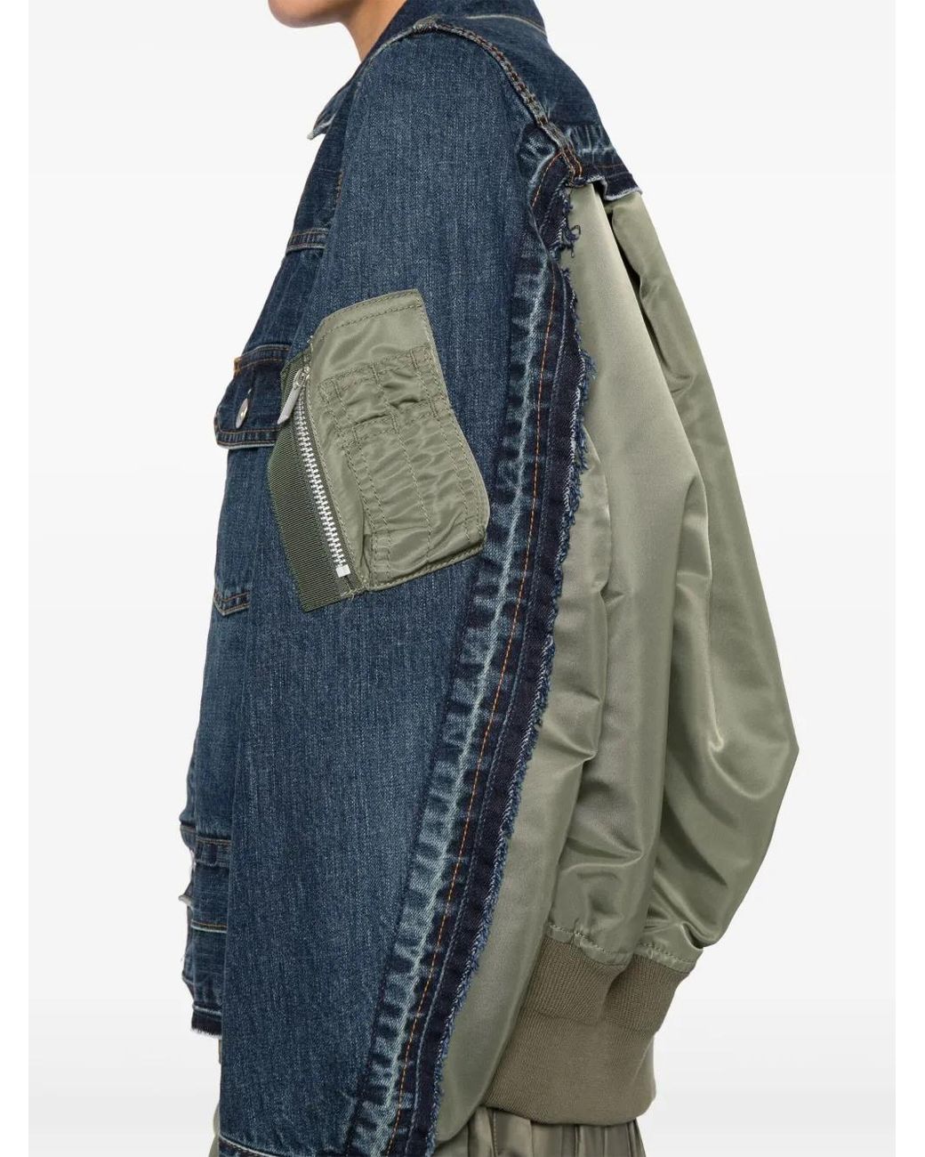 Sacai Blue Panelled Denim Jacket