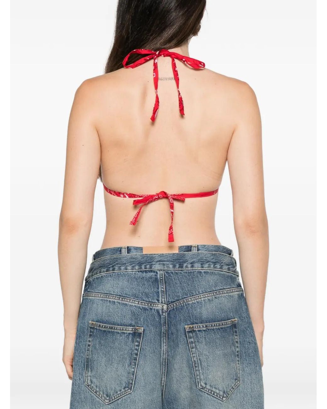Re/done Red Paisley-Print Top