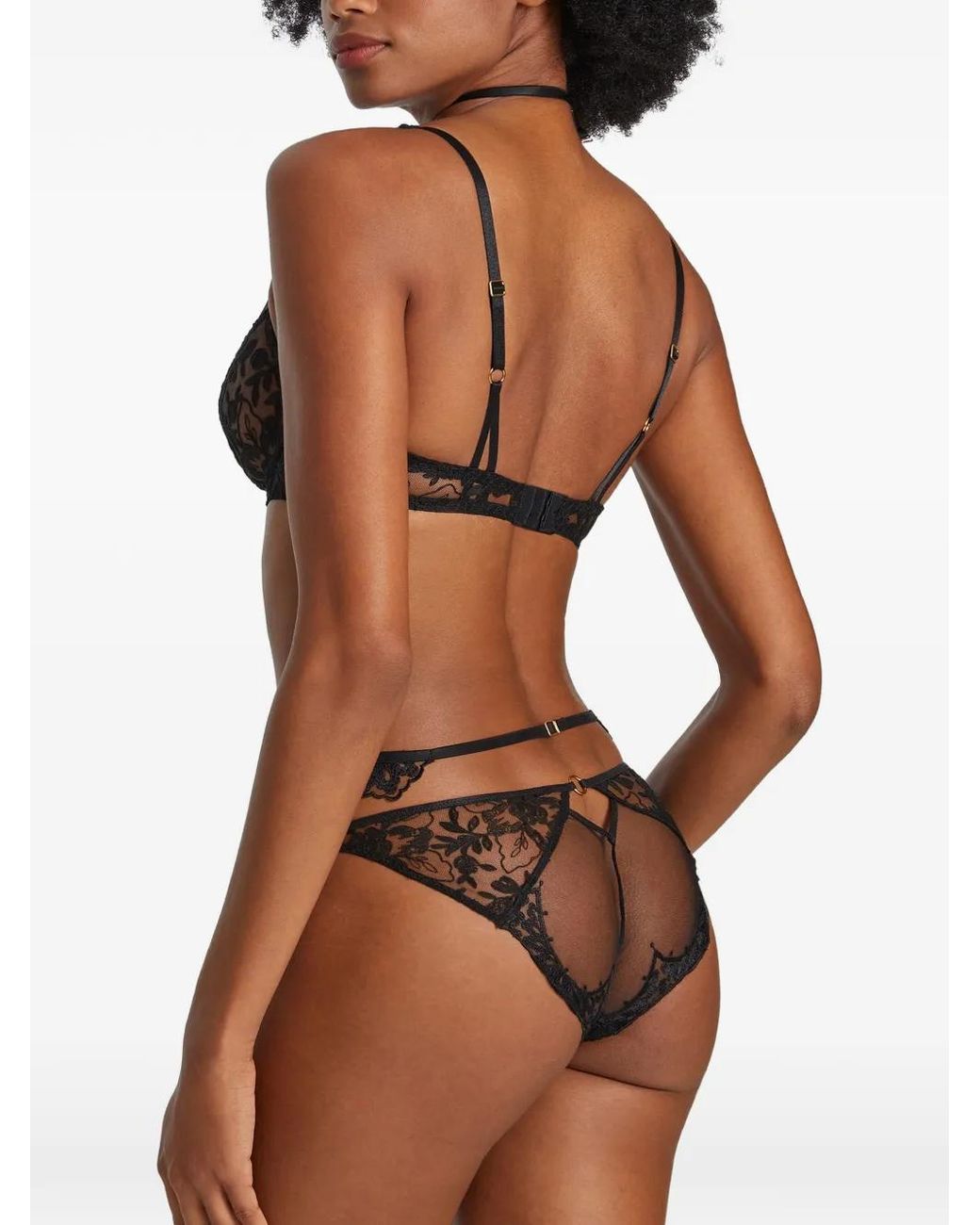 Aubade Black After Midnight Embroidered Triangle Bra