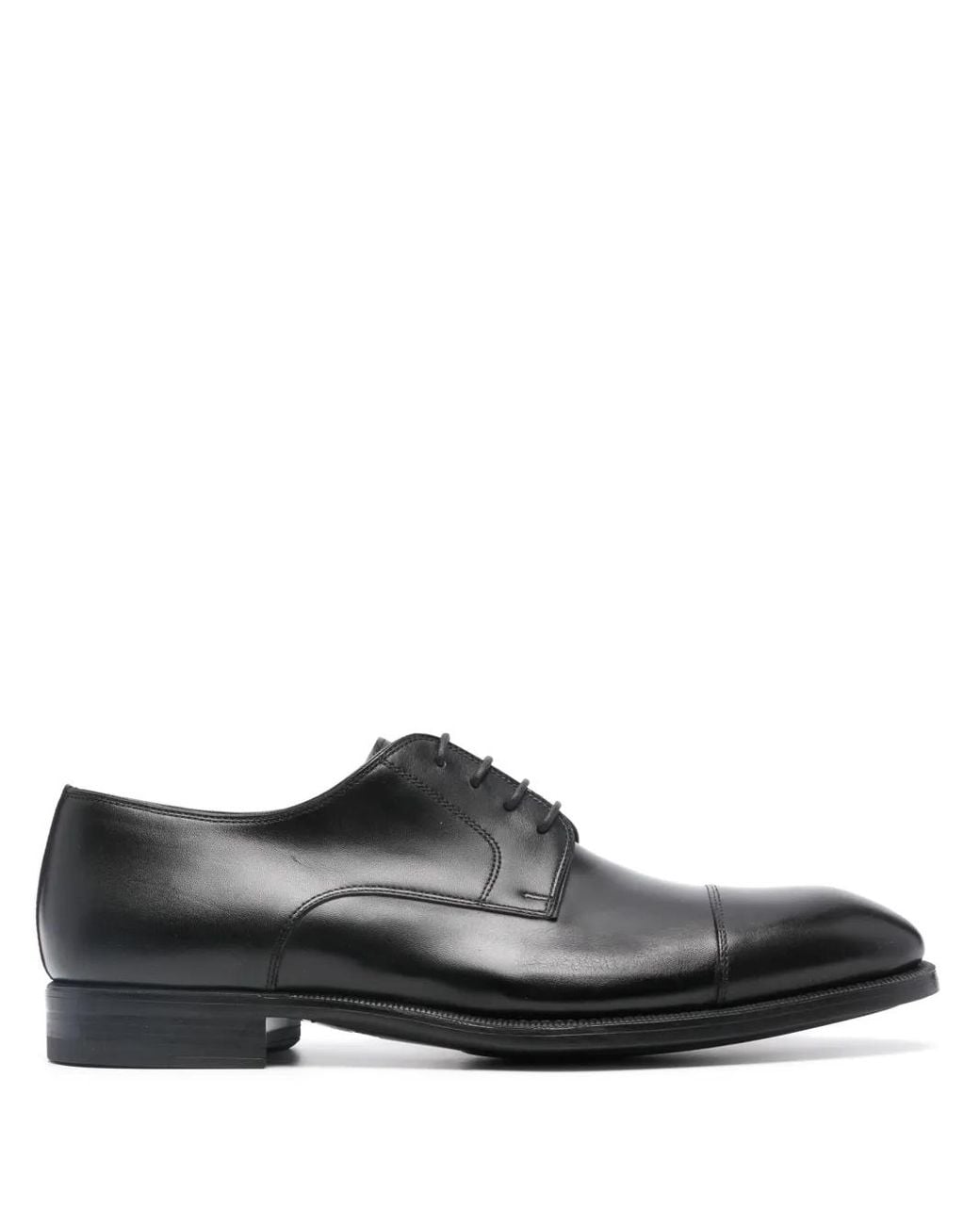 Magnanni Shoes Black Harlan Leather Derby Shoes for men