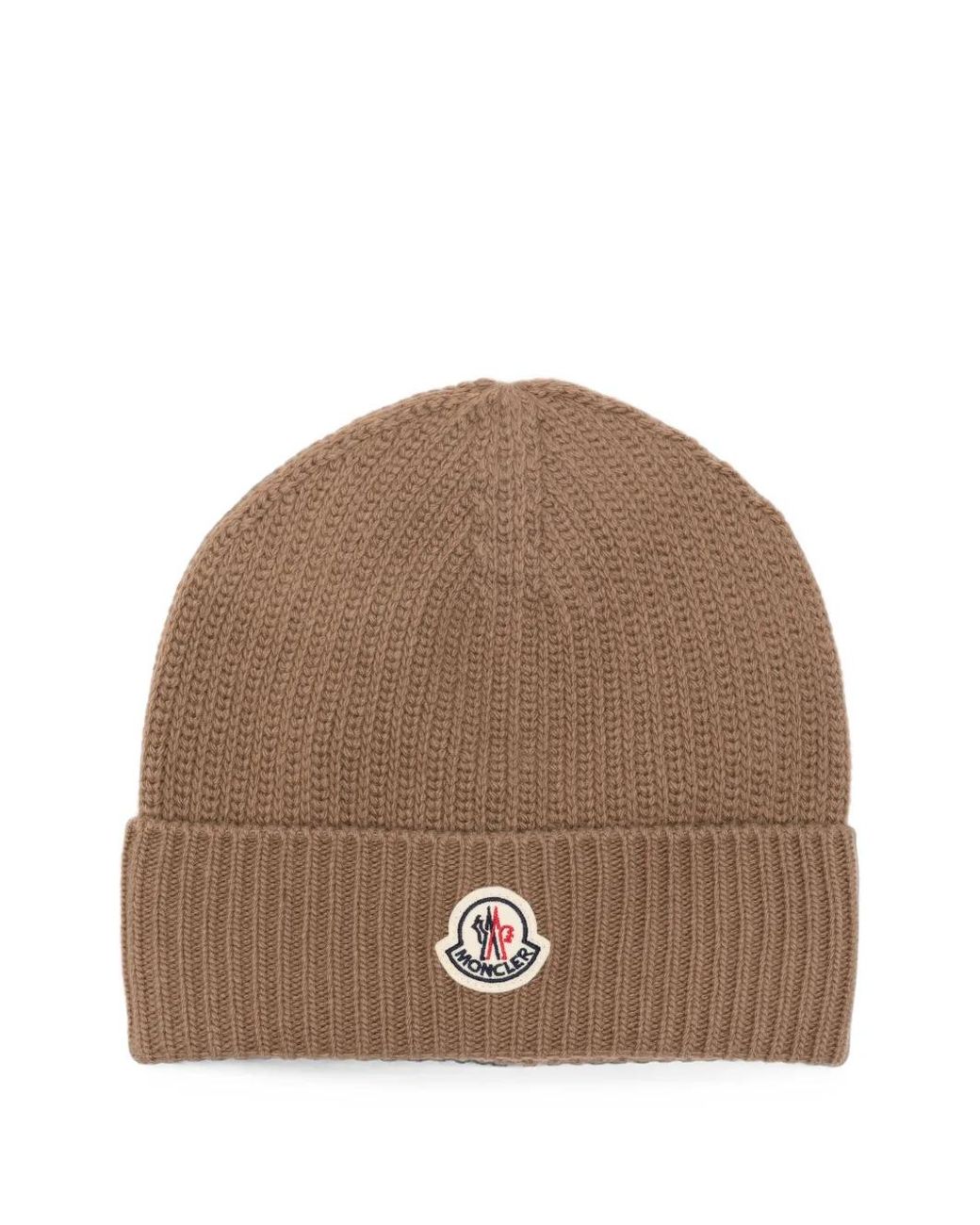 Bonnet Côtelé À Patch Logo Moncler pour homme en coloris Brown