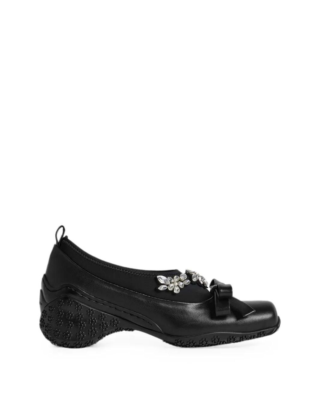 Simone Rocha Black Pearl-Embellished Bow Pumps