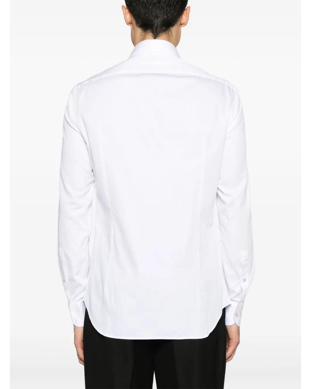Boglioli White Long-Sleeve Cotton Shirt for men