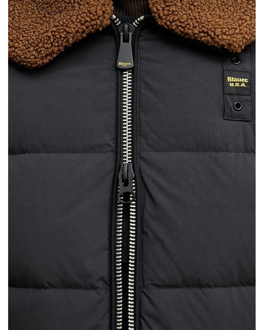 Blauer Black Reynold Teddy-Collar Padded Jacket for men