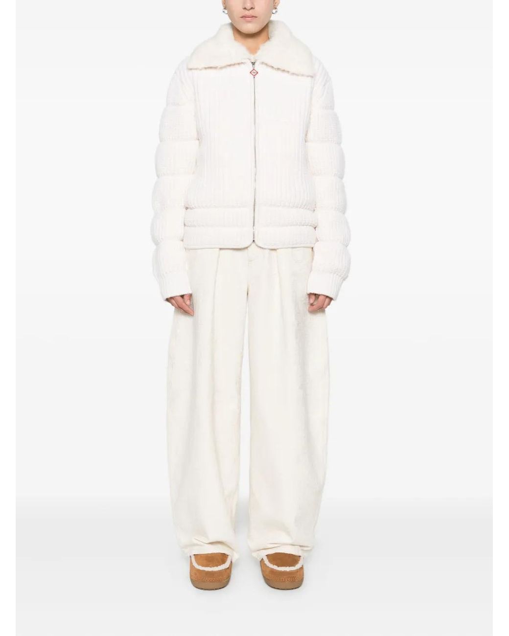 Casablanca White Ribbed Padded Jacket