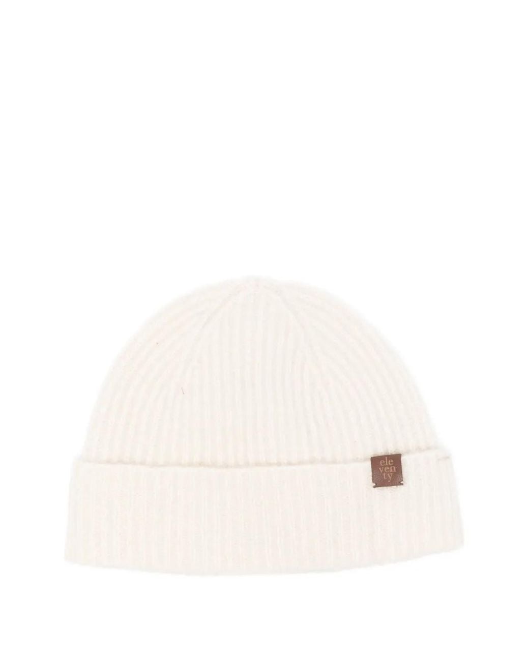 Eleventy Natural Ribbed Beanie Hat for men