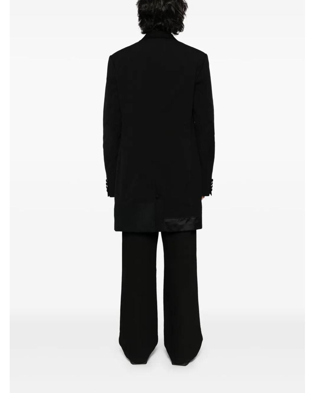 Junya Watanabe Black Patchwork-Design Coat for men