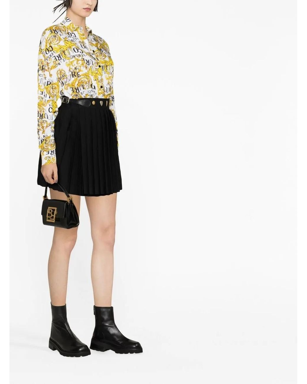 Versace Jeans Couture Metallic Baroque Logo-Print Shirt