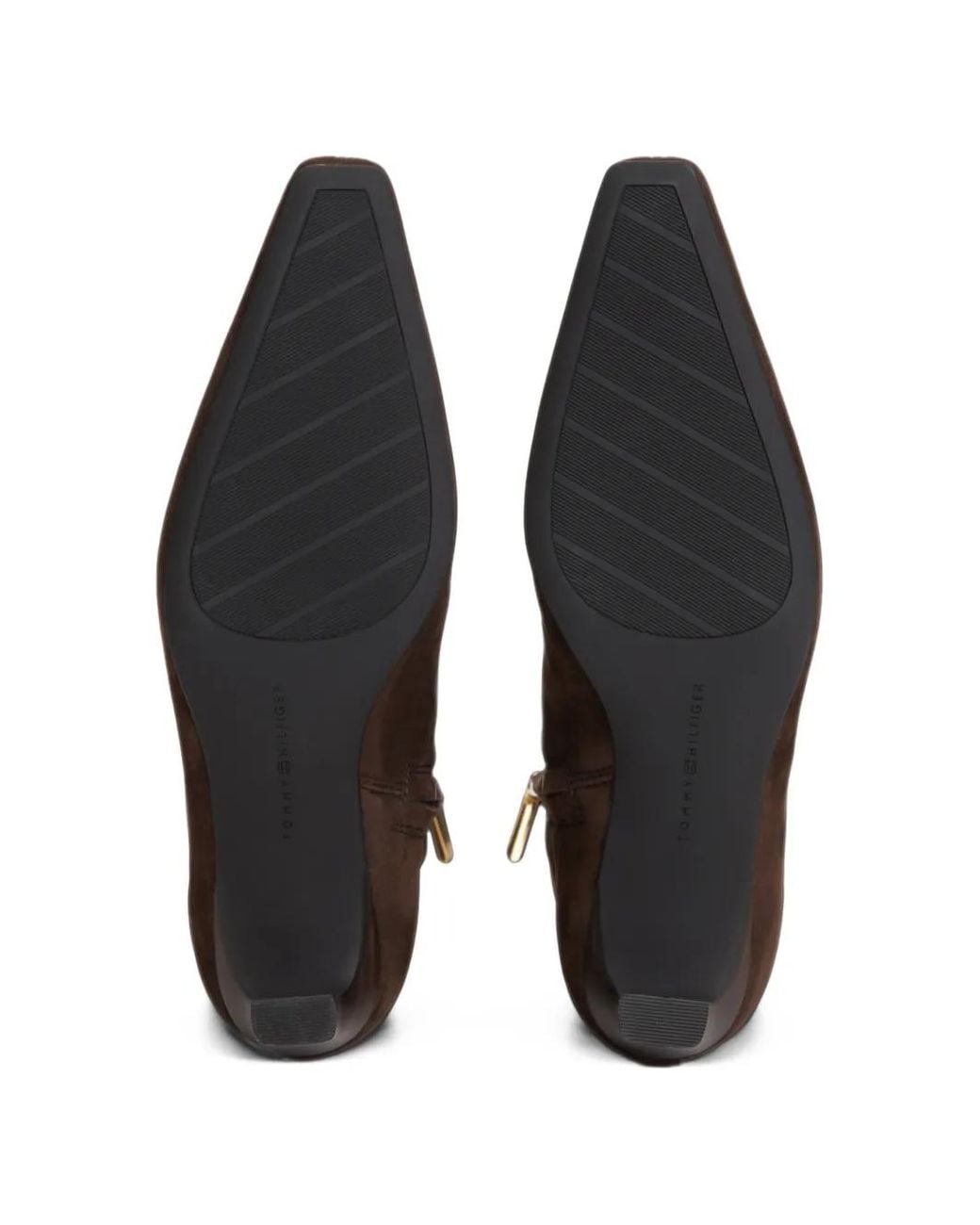 Tommy Hilfiger Brown Suede Pointed-Toe Ankle Boots