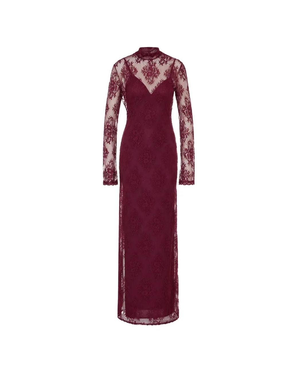 Aniye By Red Floral-Lace Long-Sleeve Maxi Dress