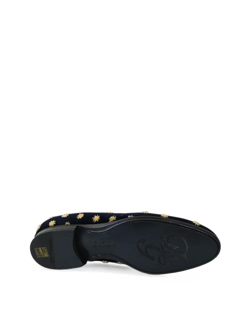 Dolce & Gabbana Black Star-Embroidered Crown-Embellished Loafers for men