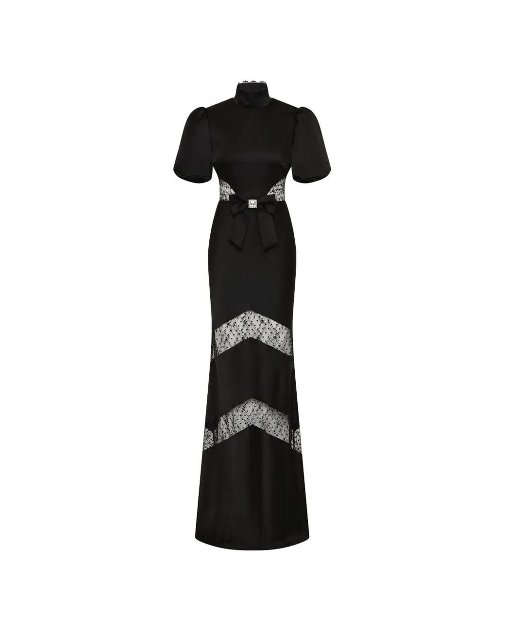 Rebecca Vallance Black Noire Short Sleeve Gown