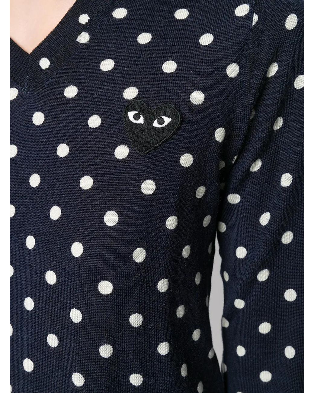 COMME DES GARÇONS PLAY Black Polka-Dot Knit Sweater