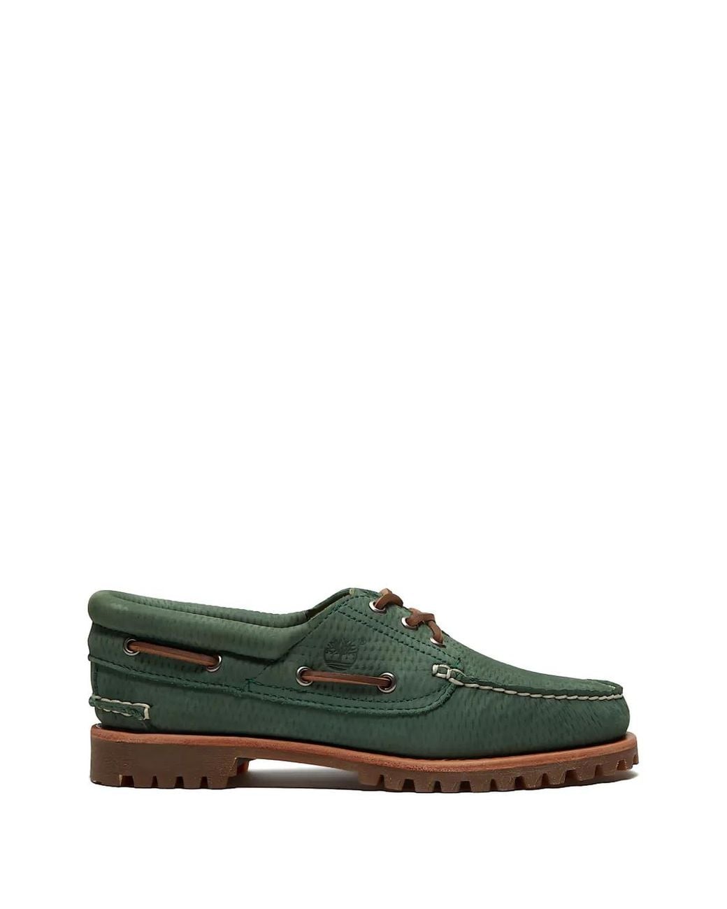 Timberland Green Authentic Lug-Sole Boat Shoes