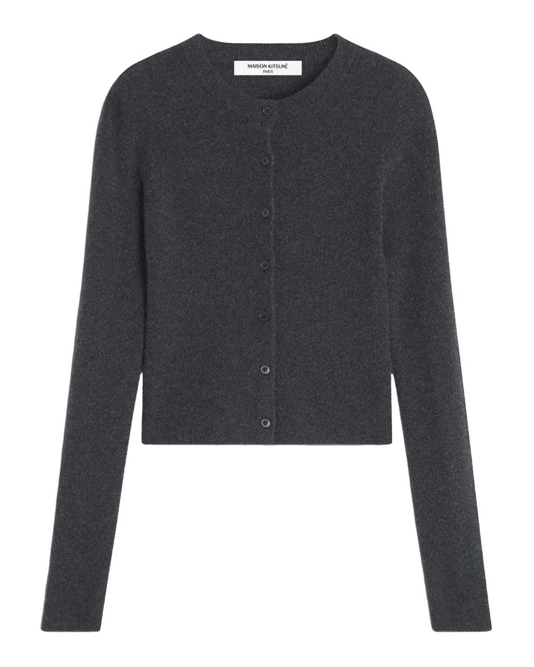 Maison Kitsuné Black Long-Sleeves Buttoned Cardigan