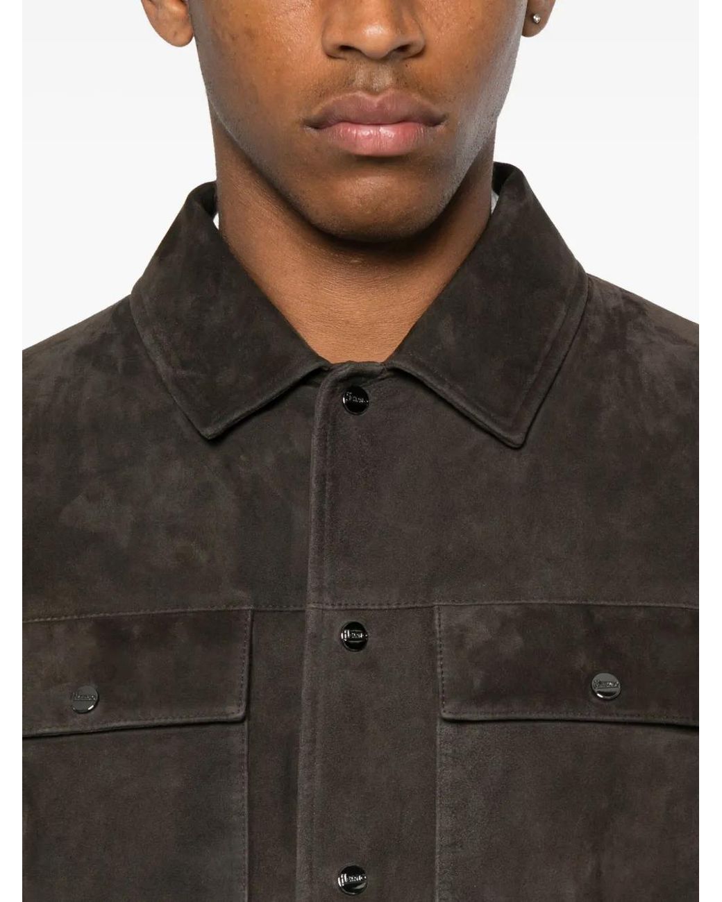 Chaqueta A Paneles Herno de hombre de color Black