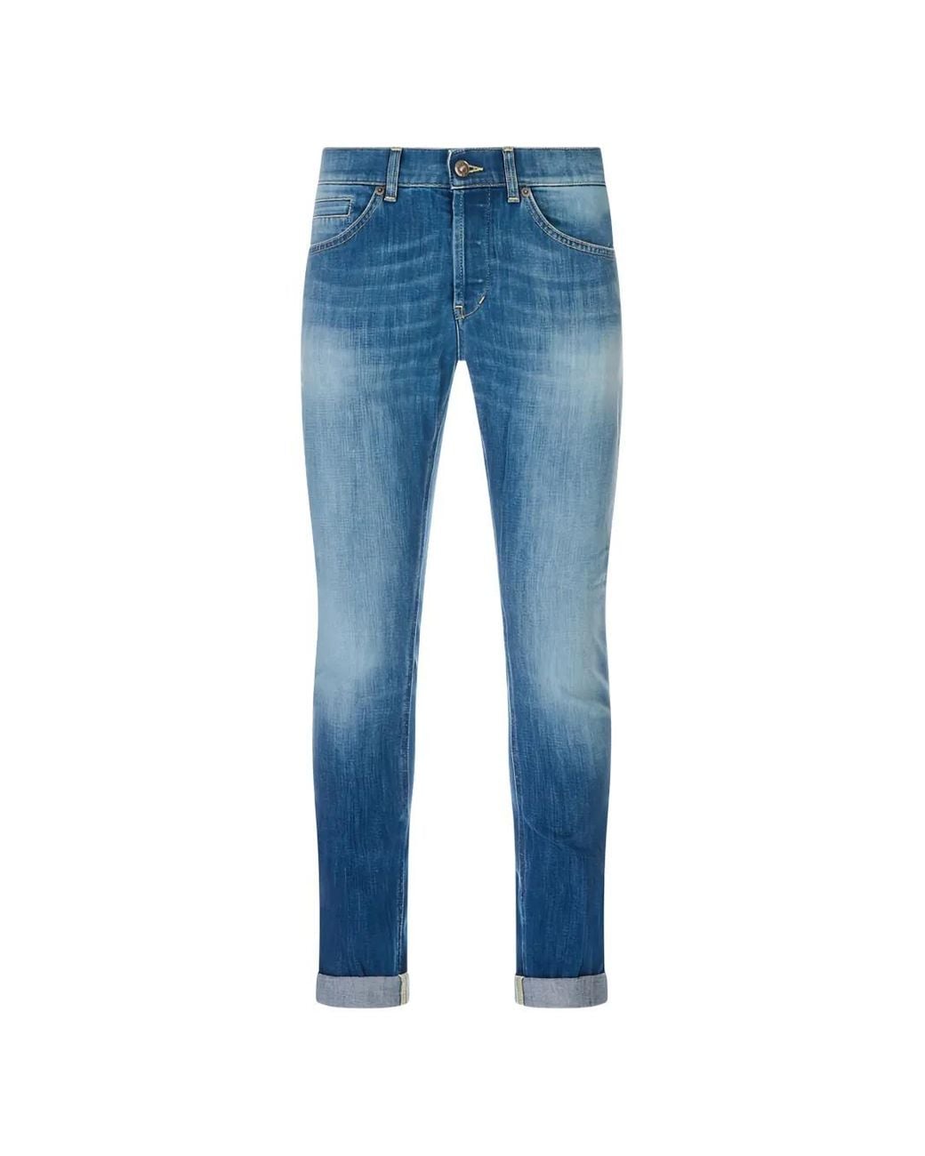Dondup Blue Faded-Effect Jeans for men