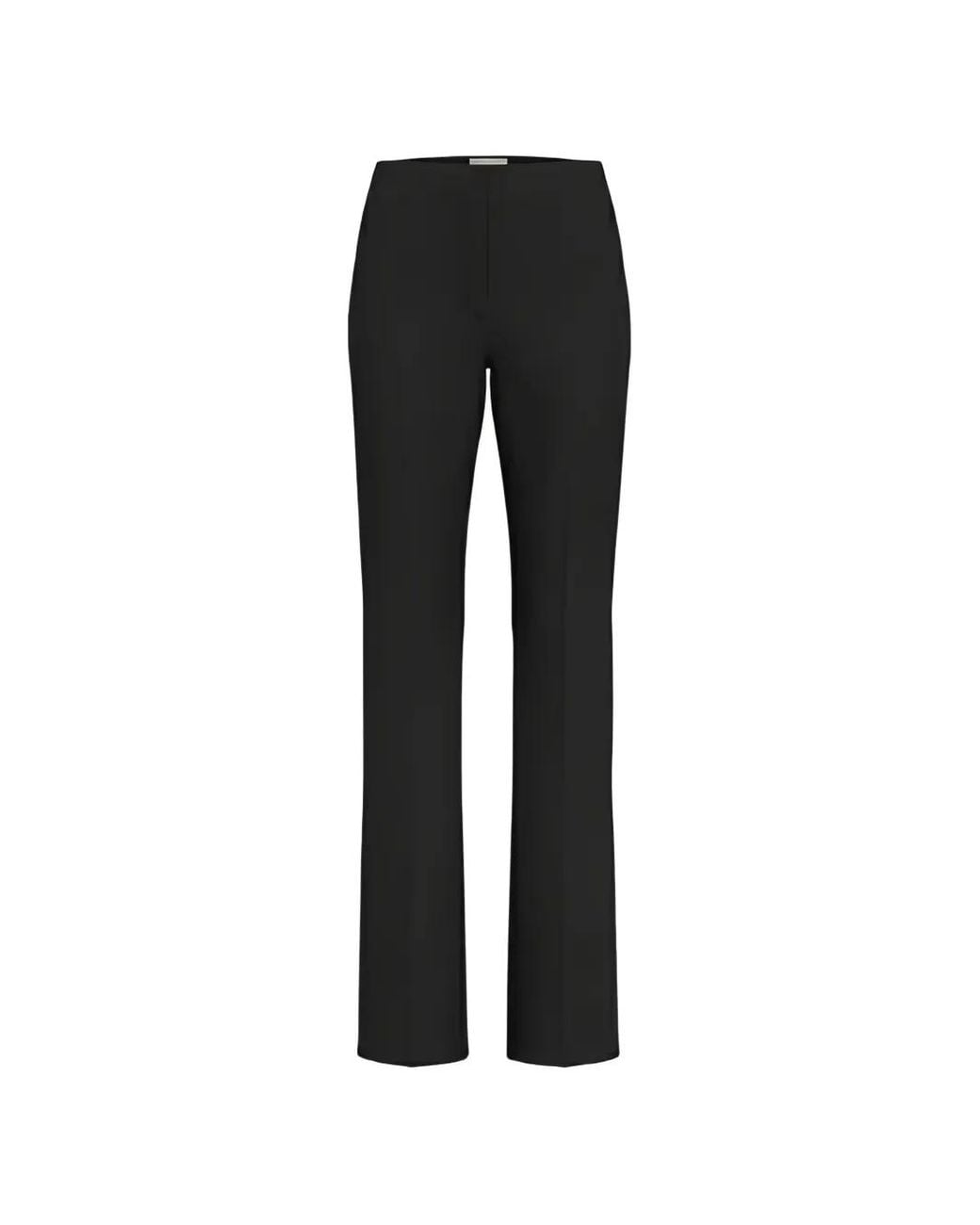 Marella Black Pressed-Crease Straight-Leg Trousers