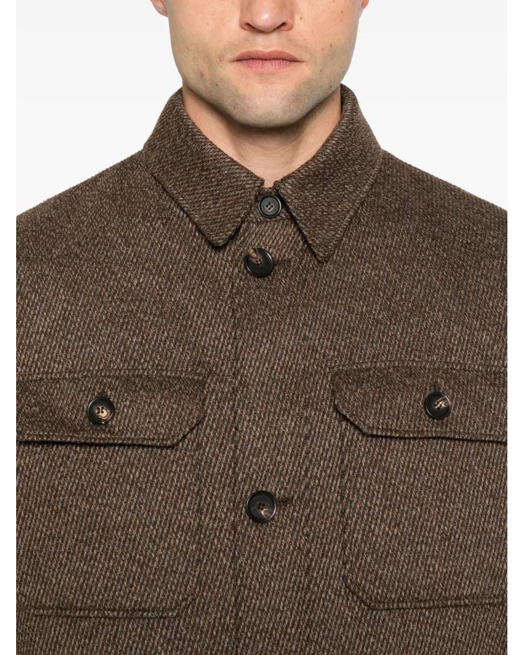 Loro Piana Brown Andover Button-Up Jacket for men