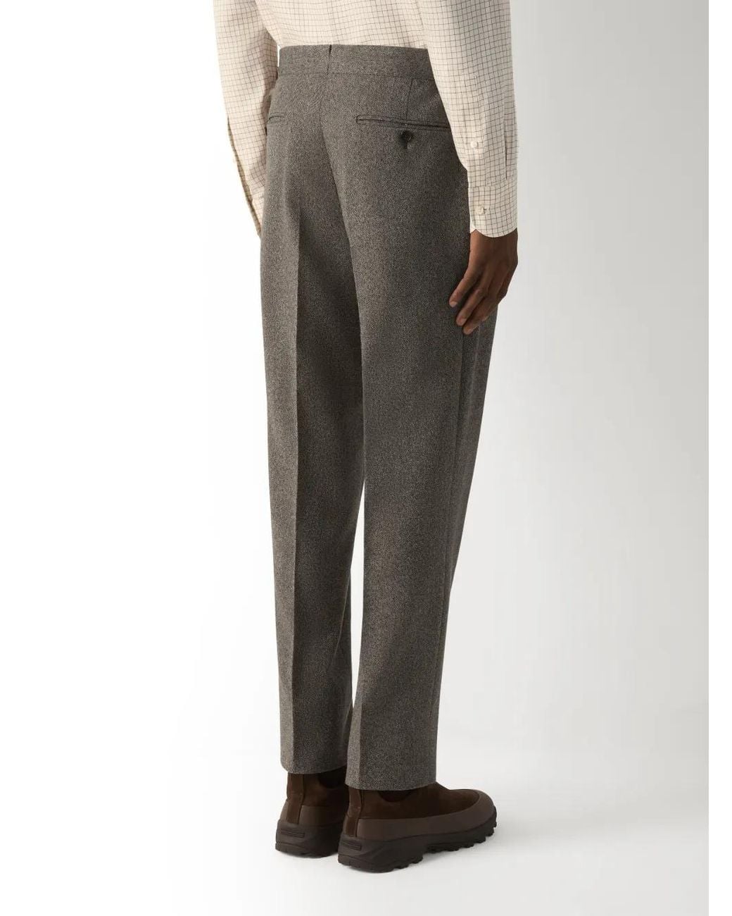 Zegna Gray Light Taupe Wool And Cashmere Pants for men