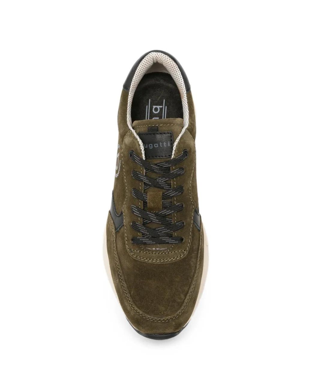Bugatti Green Logo-Print Suede Sneakers for men